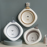 Cada Pliabila pentru Baie pentru Copii, Vivimall, Cadita pentru Bebelusi, Model Romb pentru Picioare Koala, Gri, 30x30x3.5 cm, 4L - vivimall.ro