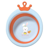 Cada Pliabila pentru Baie pentru Copii, Vivimall, Cadita pentru Bebelusi, Model Rotund cu Iepuras, Blue, 30x31x3.5 cm, 3.3 L - vivimall.ro