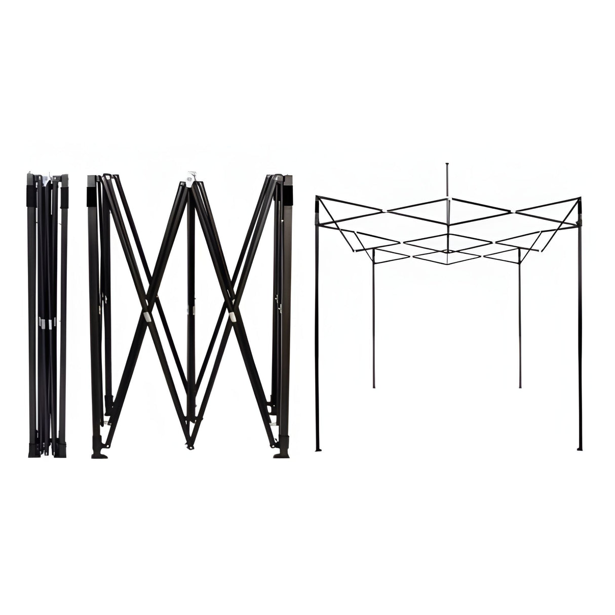 Cadru Metalic, Flippy, Suport pentru Cort Tip Pavilion, Pliabil, Metalic, 12 kg, 3 x 3 m, Negru - vivimall.ro