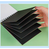 Caiet Cu Fise Razuibile Diy Magic Scratch, 12 File, Curcubeu, Creion Din Lemn, Cartonase Negre, 14.2 X 9.8 Cm - vivimall.ro