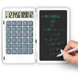 Calculator de Mana Reincarcabil cu Tabla de Scris, Vivimall, Calculator Portabil, Ecran LCD, Afisaj cu 12 Cifre, Ecran de 15 cm, Culoare Alb - vivimall.ro