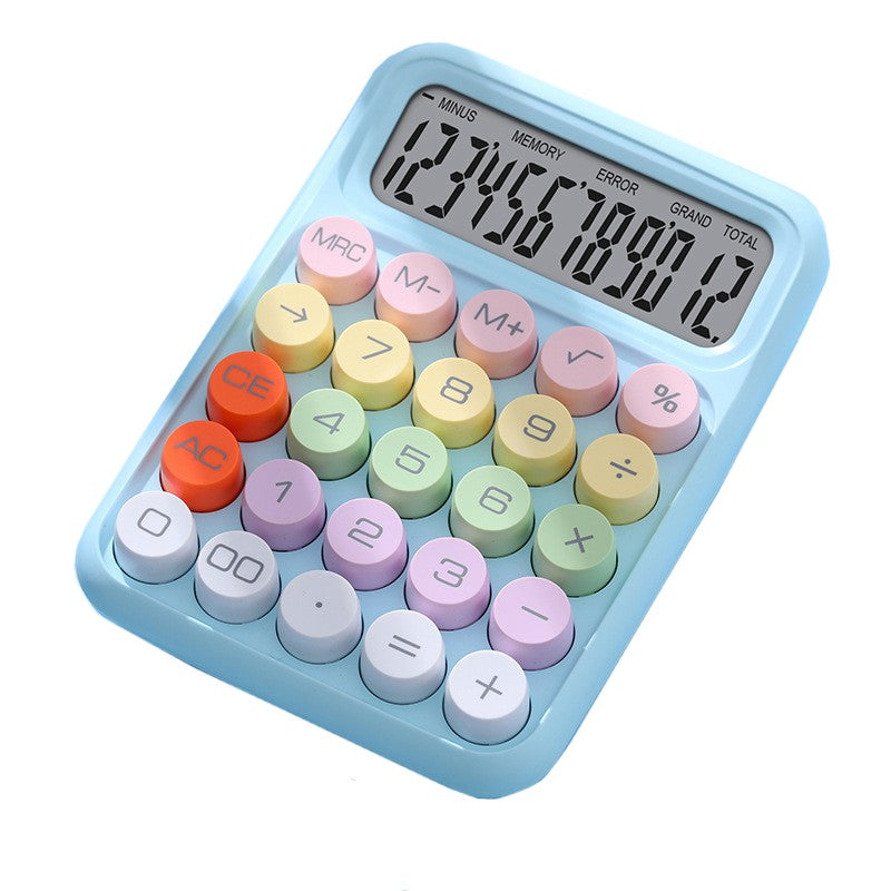 Calculator Electronic pentru Copii, Flippy, Calculator Dragut pentru Scoala Primara, Ecran mare 12 digits si Tastatura Mecania, 16 x 11 x 2 cm, Albastru - vivimall.ro