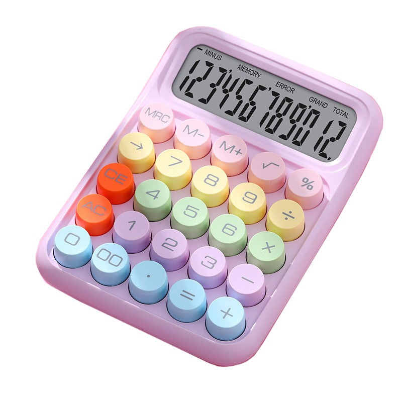 Calculator Electronic pentru Copii, Flippy, Calculator Dragut pentru Scoala Primara, Ecran mare 12 digits si Tastatura Mecania, 16 x 11 x 2 cm, Roz - vivimall.ro