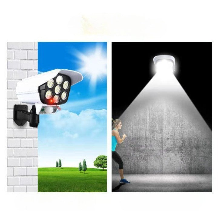 Camera De Supraveghere Falsa, Incarcare Solara, 77 Led-Uri, Senzor De Miscare - vivimall.ro