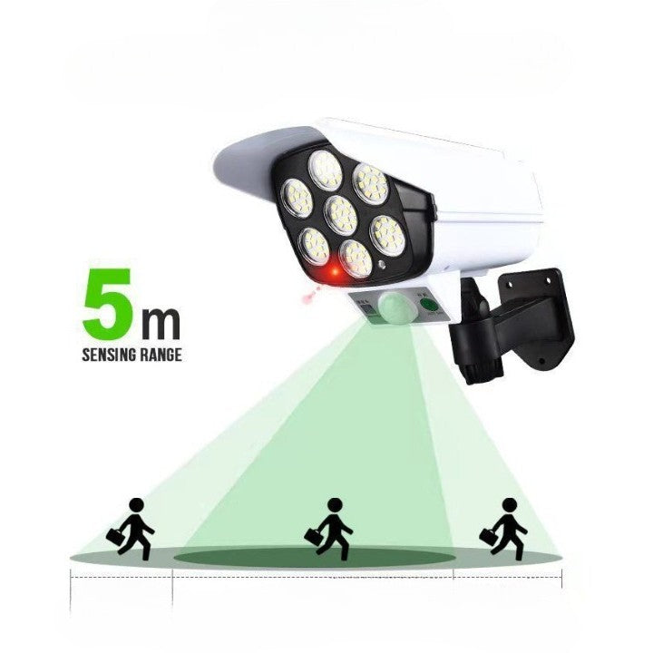 Camera De Supraveghere Falsa, Incarcare Solara, 77 Led-Uri, Senzor De Miscare - vivimall.ro
