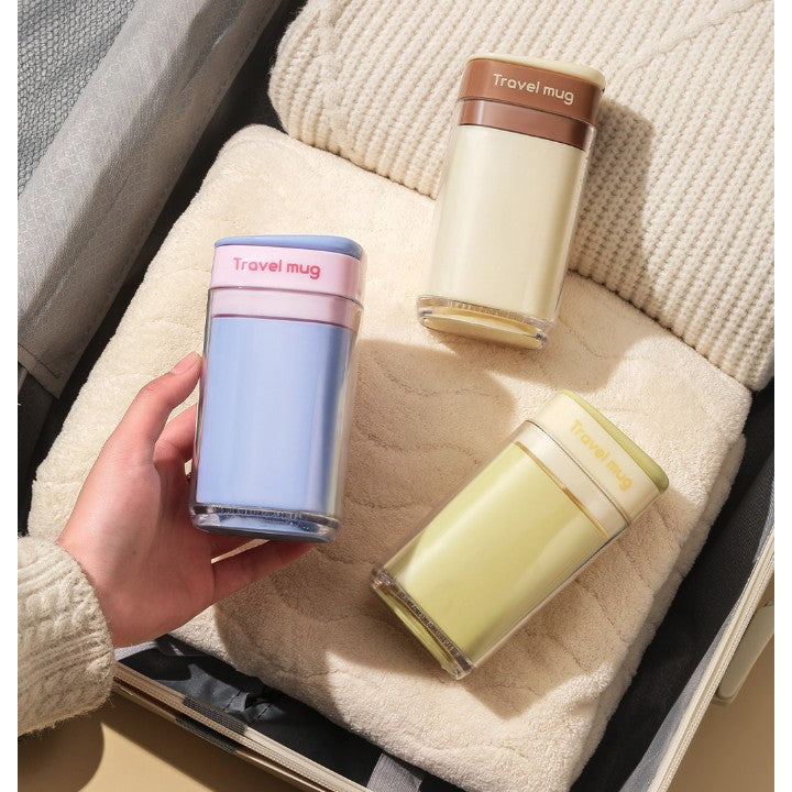 Cana Multifunctionala pentru Voiaj, Vivimall, cu Functii de Depozitare si Suport Articole Igiena Dentara, 13 x 6.8 x 6 cm, Maro deschis - vivimall.ro