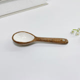 Cana din Ceramica, Vivimall, 201-300 ml, cu Lingurita, Model Nuca de Cocos, Maro - vivimall.ro