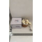 Cana din Ceramica, Vivimall, Model Urs pentru Baieti, Cana Universala, Cana pentru Ceai, Cana cu Lingura Metalica si Capac, 9.6 x  9.5 x 9.5 cm, 400 ml Maro inchis - vivimall.ro