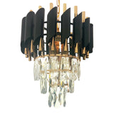 Candelabru Cristal Versailles Petito 3Xe14, Diametru 30Cm, Lucios Si Negru - vivimall.ro