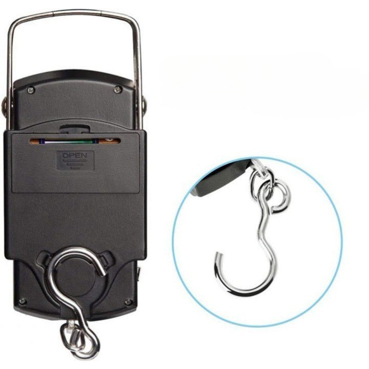 Cantar Digital De Mana Cu Carlig, Cantar Portabil, Pescuit, Cu Maner, Capacitate 50 Kg, Cu Metru Incorporat, Resigilat - vivimall.ro