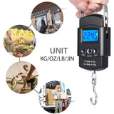 Cantar Digital De Mana Cu Carlig, Cantar Portabil, Pescuit, Cu Maner, Capacitate 50 Kg, Cu Metru Incorporat, Resigilat - vivimall.ro