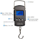 Cantar Digital De Mana Cu Carlig, Cantar Portabil, Pescuit, Cu Maner, Capacitate 50 Kg, Cu Metru Incorporat, Resigilat - vivimall.ro