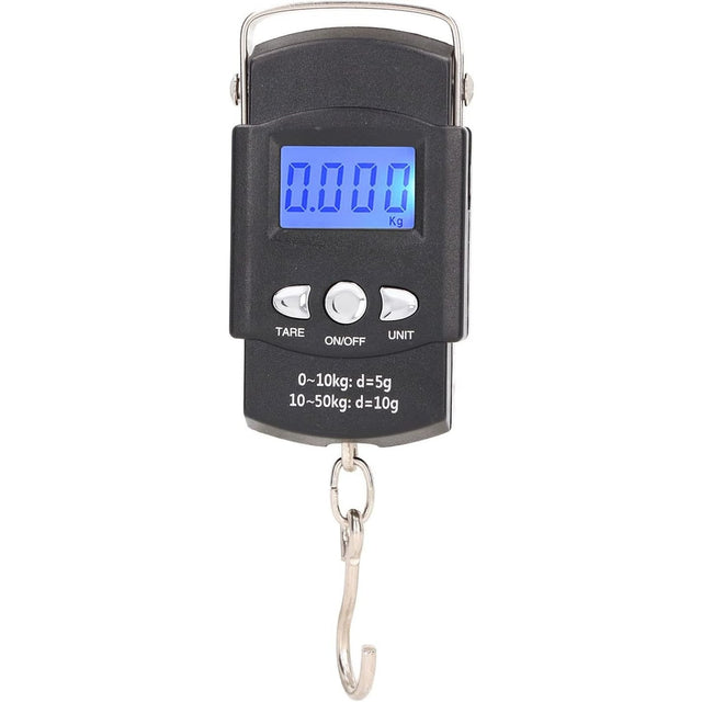 Cantar Digital De Mana Cu Carlig, Cantar Portabil, Pescuit, Cu Maner, Capacitate 50 Kg, Cu Metru Incorporat, Resigilat - vivimall.ro