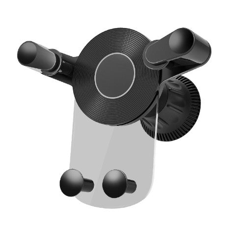 Suport Auto De Telefon, Pentru Ventilatie, Din Abs, Cu Clipsuri, Rotativ, Negru-
