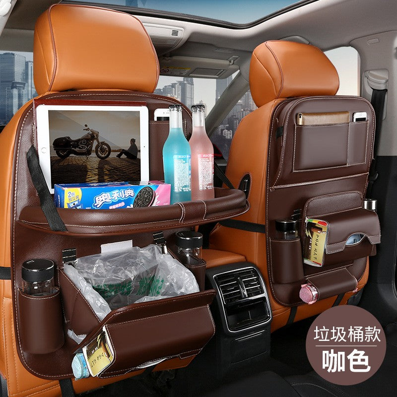 Car seat/child seating back storage bag/hanging bag - Color: Coffee [Tray Style] - vivimall.ro