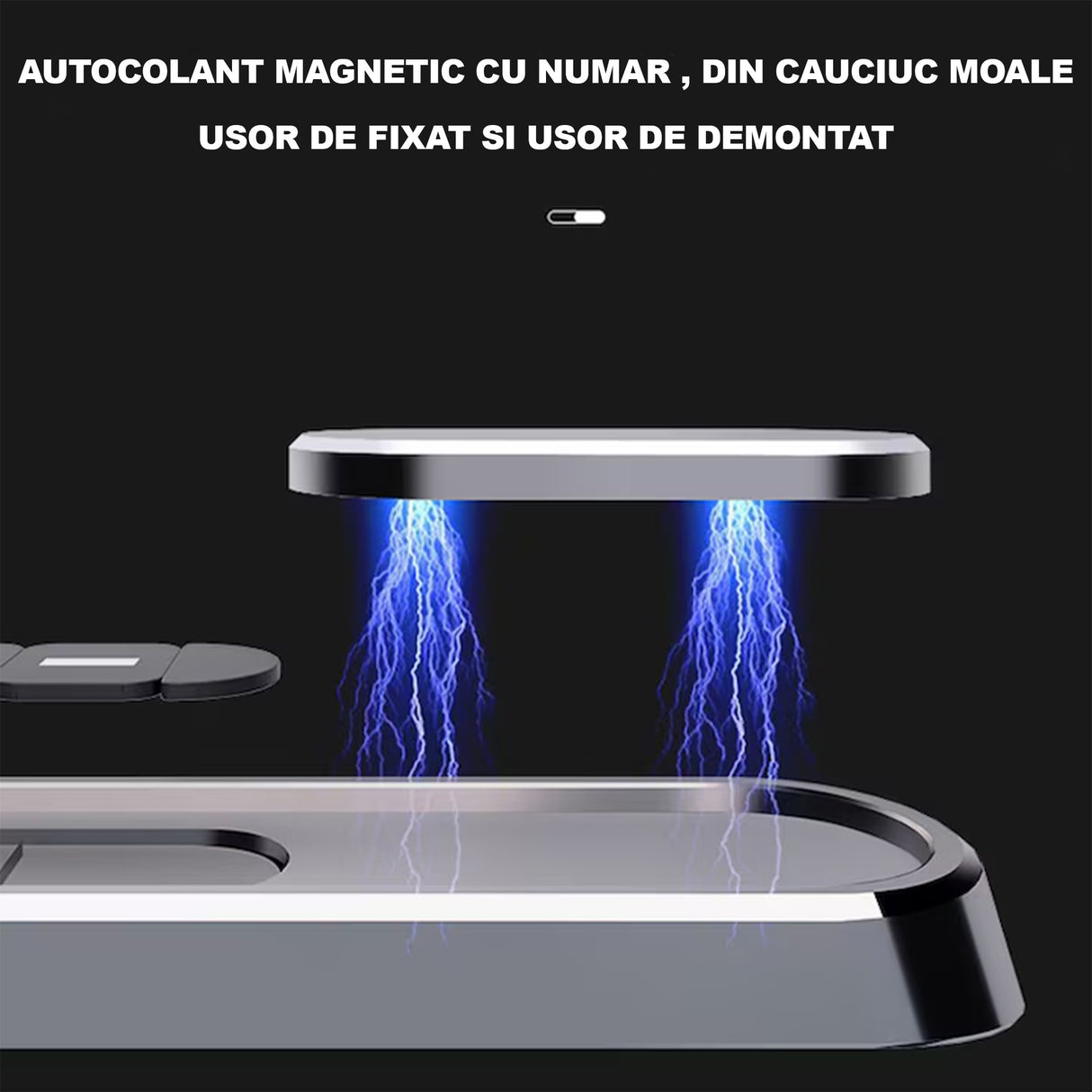 Suport Auto Numar Telefon Parbriz, Flippy, Aliaj de Aluminiu, Lipire cu Banda Dubla Adeziva, 13,8 cm, Argintiu