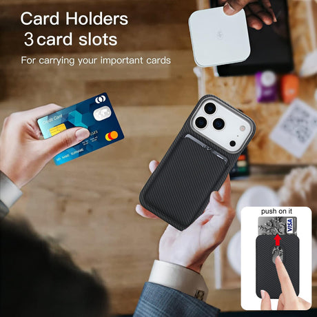 Husa Magsafe cu Suport Card, pentru iPhone 17 Air, Flippy, Mov