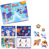 Carte Educativa cu Stickere Reutilizabile, Flippy, Quiet Book Senzoriala cu Pagini Interactive , Joc Montessori, Seria ''Explorarea Spatiului'', Dezvolta Motricitatea Fina si Logica, Quiet Book pentru Invatare Timpurie, 3 ani, Multicolor - vivimall.ro