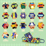 Carte Senzoriala Educativa Montessori, Vivimall, Dezvoltare Abilitati Motorii, 3 Pagini, Model Alfabet, 28x25x4 cm, Albastru - vivimall.ro