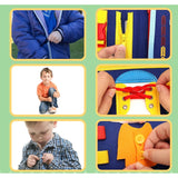 Carte Senzoriala Educativa Montessori, Vivimall, Dezvoltare Abilitati Motorii, 3 Pagini, Model Alfabet, 28x25x4 cm, Albastru - vivimall.ro