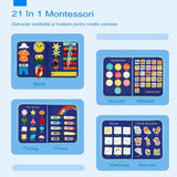 Carte Senzoriala Educativa Montessori, Dezvoltare Abilitati Motorii, 5 Pagini, Model Dinozauri, 28X22X7 Cm, Albastru - vivimall.ro