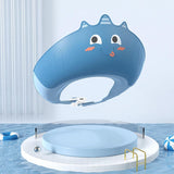 Casca de Dus, Vivimall, Previne Scurgerea Apei si Samponului pe Fata, 0-12 Ani, Ajustabila, din TPE+PP, 20 x 23 cm, Model Unicorn, Albastru - vivimall.ro