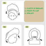 Casca de Dus, Vivimall, Previne Scurgerea Apei si Samponului pe Fata, 0-12 Ani, Ajustabila, din TPE+PP, 20 x 23 cm, Model Unicorn, Albastru - vivimall.ro