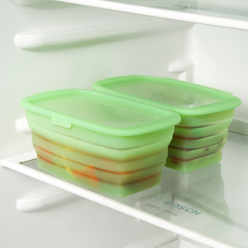 Caserola Din Silicon, Pliabila, 1L, 18.8 X 8 X 11.5 Cm, Rezistenta Temperaturi Extreme, Verde - vivimall.ro