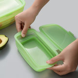 Caserola Din Silicon, Pliabila, 1L, 18.8 X 8 X 11.5 Cm, Rezistenta Temperaturi Extreme, Verde - vivimall.ro