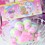 Jucarie Antistres Squishy, Vivimall, cu Revenire Lenta, Model Labuta de Pisica YY1005, 220g, 12.5 x 10.5 cm, Squeeze Pinch Family, Ambalaj Transparent, Roz-Curcubeu - vivimall.ro