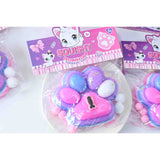 Jucarie Antistres Squishy, Flippy, cu Revenire Lenta, Model Labuta de Pisica, cu Pestisor, 220g, 12.5 x 10.5 cm Squeeze Pinch Family, Ambalaj Transparent, Roz-Multicolor - vivimall.ro