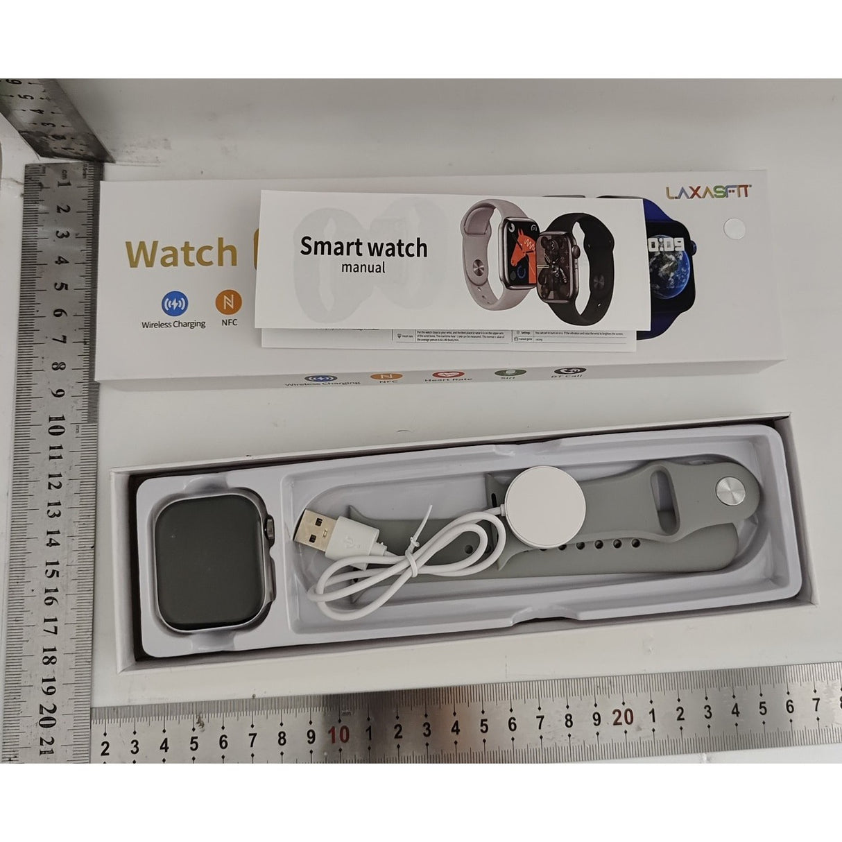 Ceas Smartwatch, Flippy, Editia 9, Apeluri Bluetooth, Incarcare Wireless, Afisaj 2.01 inch, Rezolutie 240 x 296, NFC, Puls, Gri - vivimall.ro