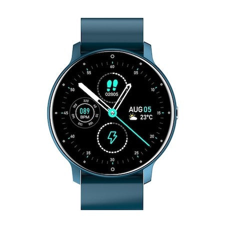 Ceas smartwatch si bratara fitness Vivimall ZL02D, oxigen, ritm cardiac, pedometru, notificari, IP67, Compatibil cu Android/iOS, vibratii, multi sport, Albastru inchis - vivimall.ro