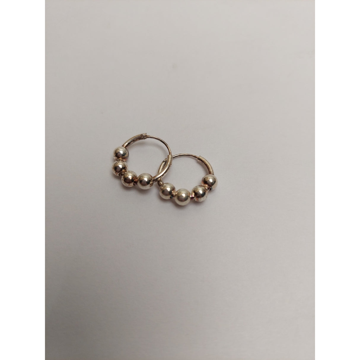 Сребърни обеци 925 креолски 12 мм с 4 топчета, Jolie Silver, 1.6G