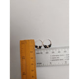 Сребърни обеци 925 креолски 12 мм с черни камъни, Jolie Silver, 1.2G