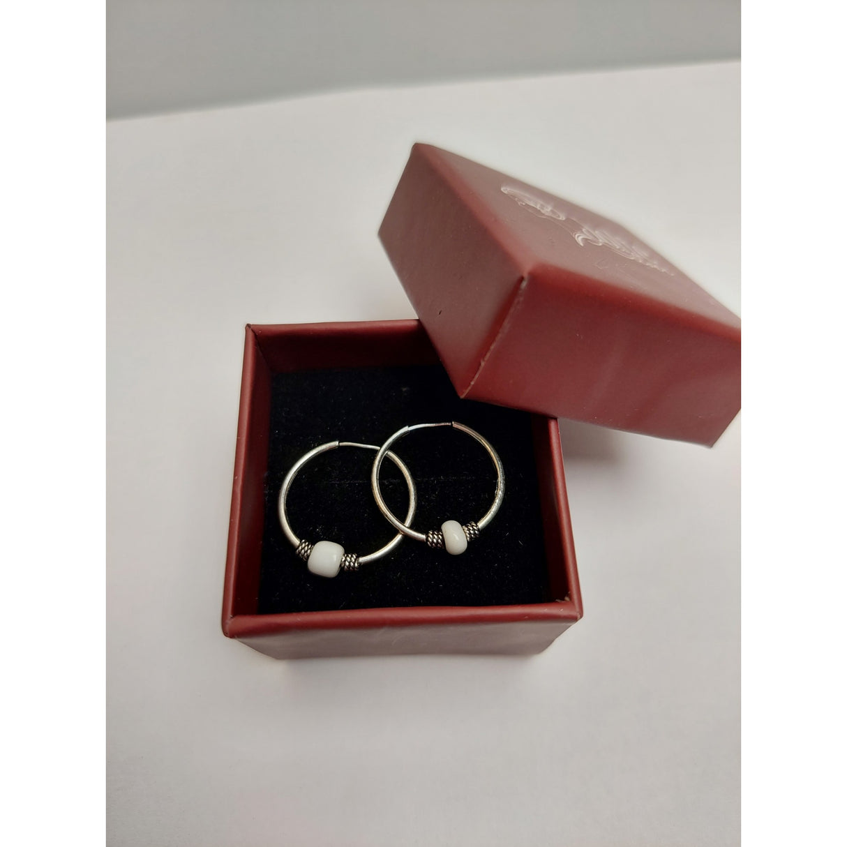 Сребърни обеци 925 креолски 15 мм с камък А, Jolie Silver, 0.9G