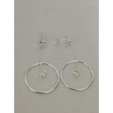 Cercei Argint 925 cu Lantisor si Cerc 23 mm - vivimall.ro