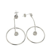 Cercei Argint 925 cu Lantisor si Cerc 23 mm - vivimall.ro