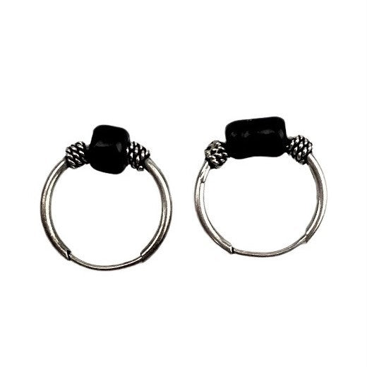 Cercei Argint 925 Tortite Mici Cu Piatra Neagra - vivimall.ro