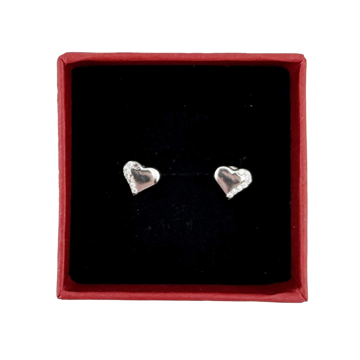 Cercei Dama Copii, Jolie, Argint 925, Model Inima cu Pietricele, 1.5 g, Argintiu - vivimall.ro
