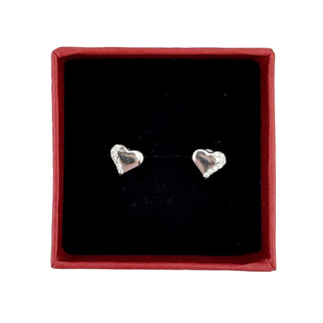Cercei Dama Copii, Jolie, Argint 925, Model Inima cu Pietricele, 1.5 g, Argintiu - vivimall.ro
