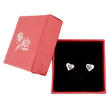 Cercei Dama Copii, Jolie, Argint 925, Model Inima cu Pietricele, 1.5 g, Argintiu - vivimall.ro