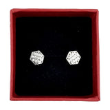 Cercei Dama Copii, Jolie, Argint 925, Model Romb cu Pietricele, 1.5 g, Argintiu - vivimall.ro