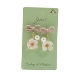 Cercei Dama de Primavara, Jolie, Model Floare in Glob, Eleganti si Moderni, 3 x 1 cm per unitate, Roz - vivimall.ro