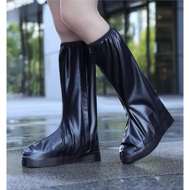 Protectie Incaltaminte pentru Ploaie si Noroi, Flippy, Impermeabila, Talpa Antiderapanta, cu Fermoar si Capsa, Inaltime 40 cm, Marime XXXL 44-45, Negru - vivimall.ro