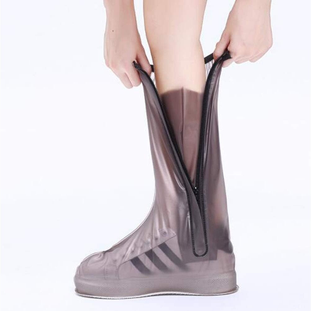 Protectie Incaltaminte pentru Ploaie si Noroi, Flippy, Impermeabila, Talpa Antiderapanta, cu Fermoar si Capsa, Inaltime 40 cm, Marime XL 40-41, Maro - vivimall.ro