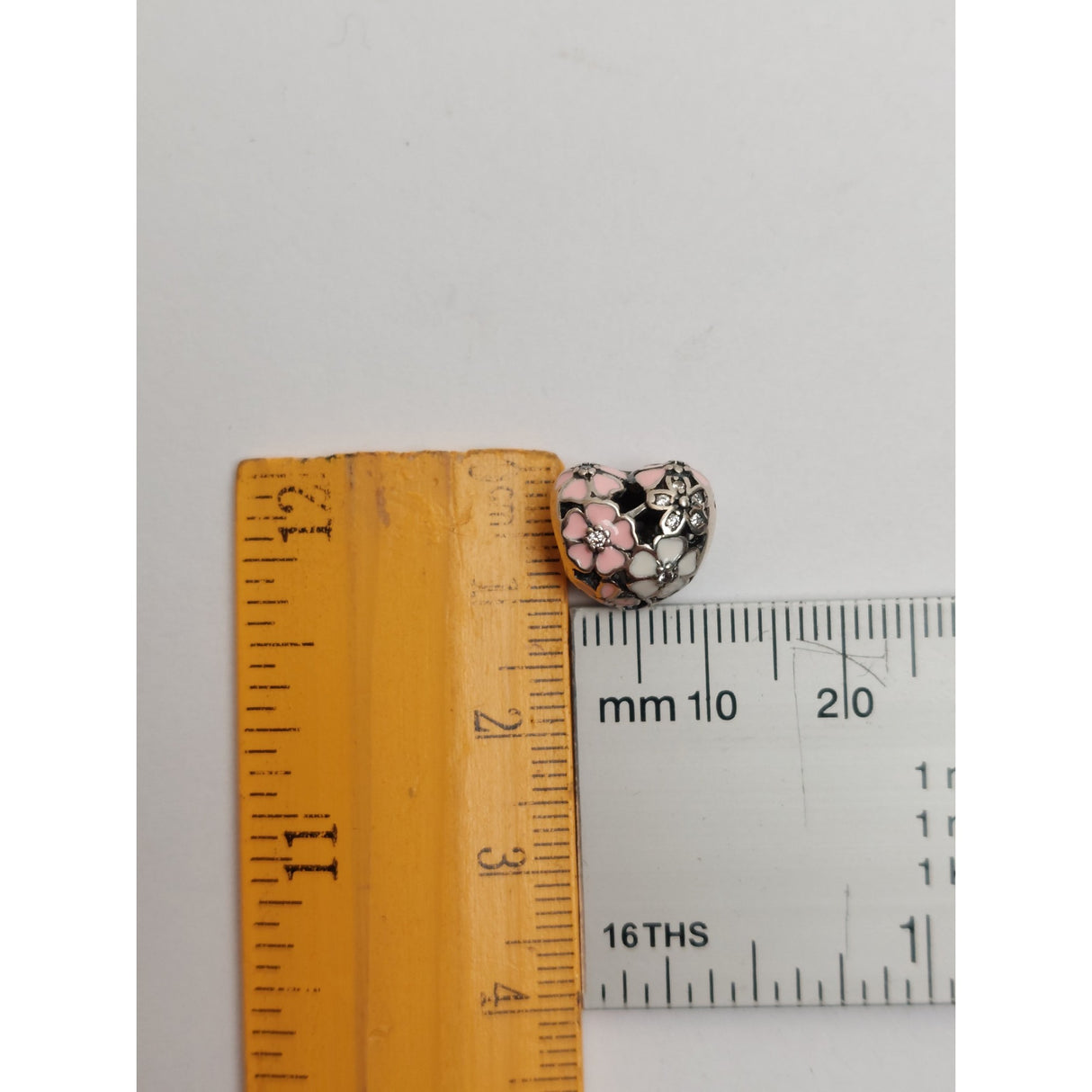 Сребърен медальон 925, сърце с цветя, Jolie Silver, 2.7G