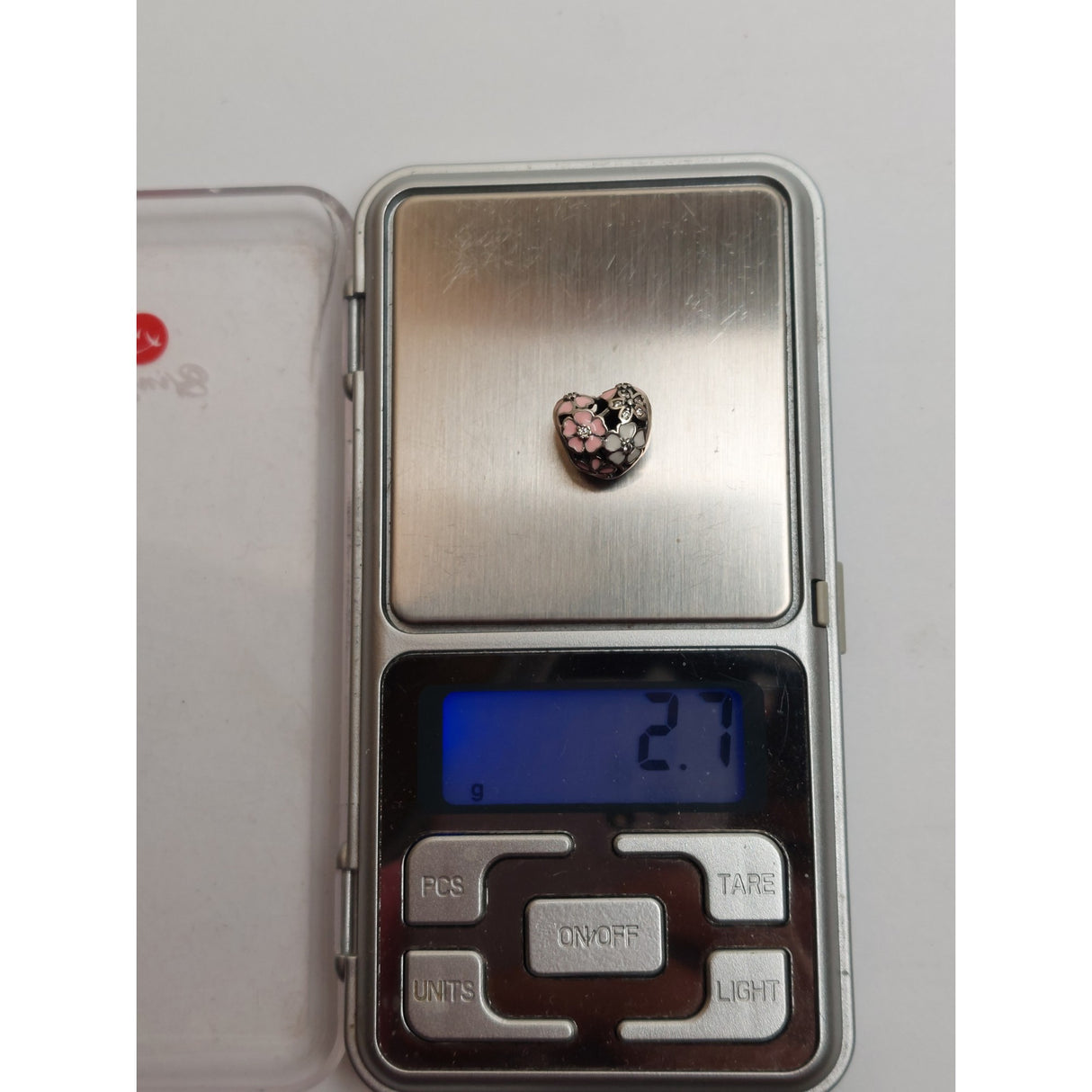 Сребърен медальон 925, сърце с цветя, Jolie Silver, 2.7G