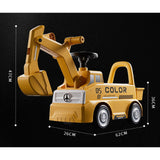 Excavator Manual pentru copii, Vivimall, 3 ani, Sport, Claxon, Cutie Depozitare, Lumini, Scaun, 62x26x47 cm, Galben - vivimall.ro