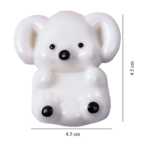 Jucărie squishy Flippy Koala ținută în palmă, dimensiuni 4,5 x 4,5 cm, material TPR alb